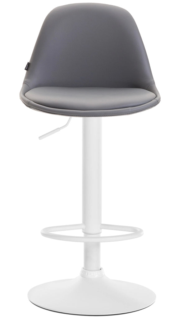 Sgabello di design KIEL in similpelle bianco,grigio