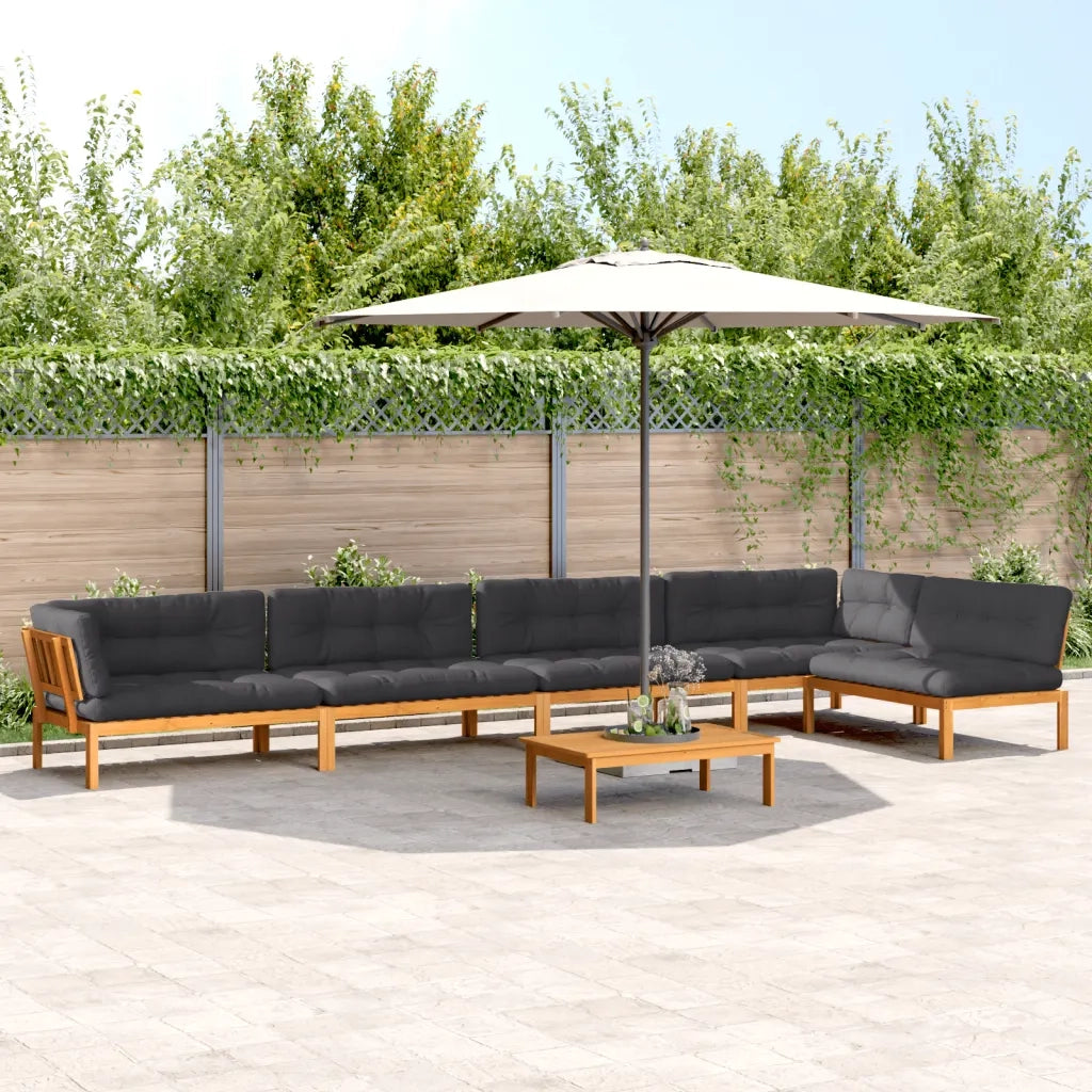 Set Divano Pallet da Giardino 6 pz con Cuscini Massello Acacia 3209517