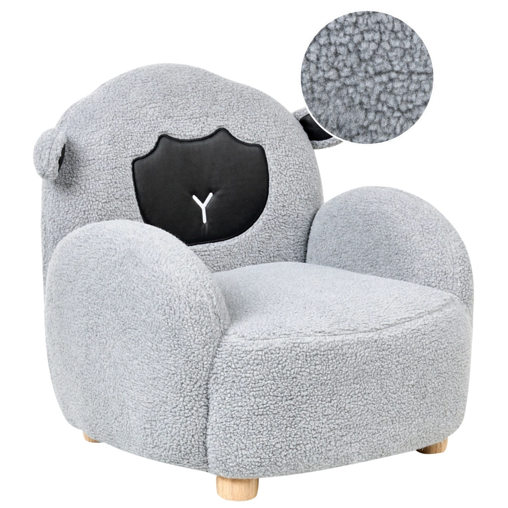 Poltrona per bambini Tessuto Grigio motivo pecora Tappezzeria Sedia bassa per bambini FormaPoltrona per bambini Tessuto Bianco sporco motivo pecora Tappezzeria Boucle Sedia bassa per bambini Forma