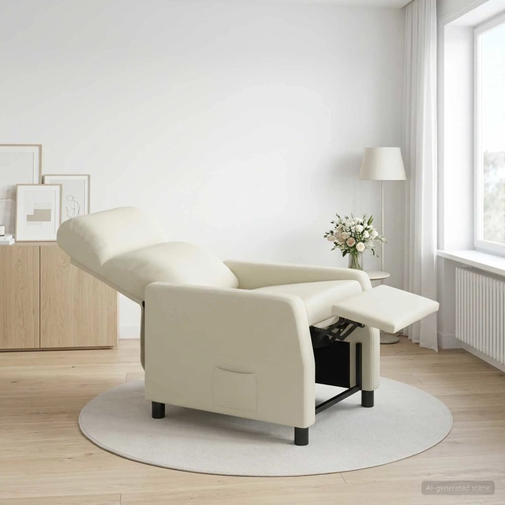 Divano Sedia-Poltrona reclinabile Crema Similpelle 353831