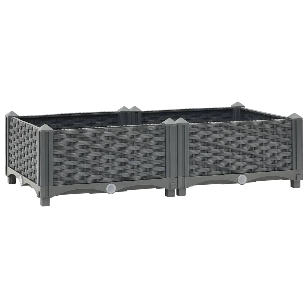 Fioriera rialzata per piante e fiori giardino 80 x 40 x 23 cm polipropilene 02_0000942
