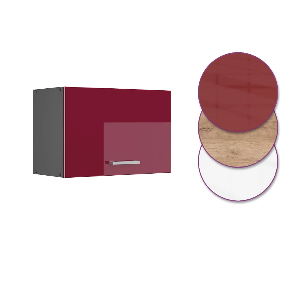 Vicco Pensile da cucina Rosso lucido 60 cm Piatto