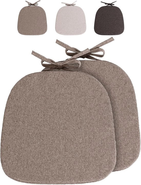 Cuscino per sedere con cinture, cuscino antiscivolo, semicircolare, per sedute in casa e giardino, ufficio (mini grigio-bruno, 2 pezzi)