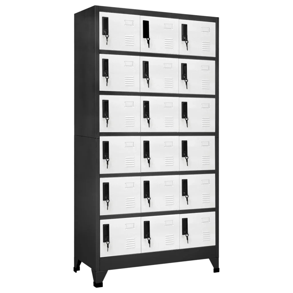 Armadietto moderno con ante chiudibili a chiave 90 x 40 x 180 cm acciaio antracite 02_0047042