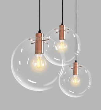 Lampada Da Soffitto Pensile Di Vetro Lassi 20+25+30 Cmd