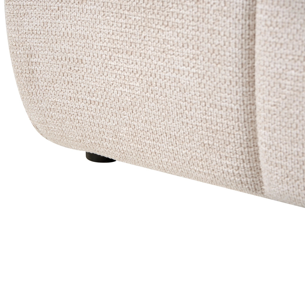 Letto matrimoniale in tessuto beige chiaro, imbottita, con contenitore e panca 180x200 cm design moderno