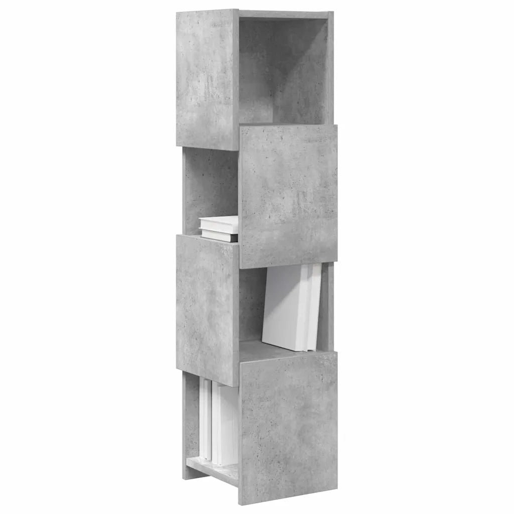 Mobile angolare Grigio cemento 25,5x25x102cm Legno multistrato