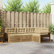 Set di divani da esterno 5 pcs Bianco e Beige Poliestere