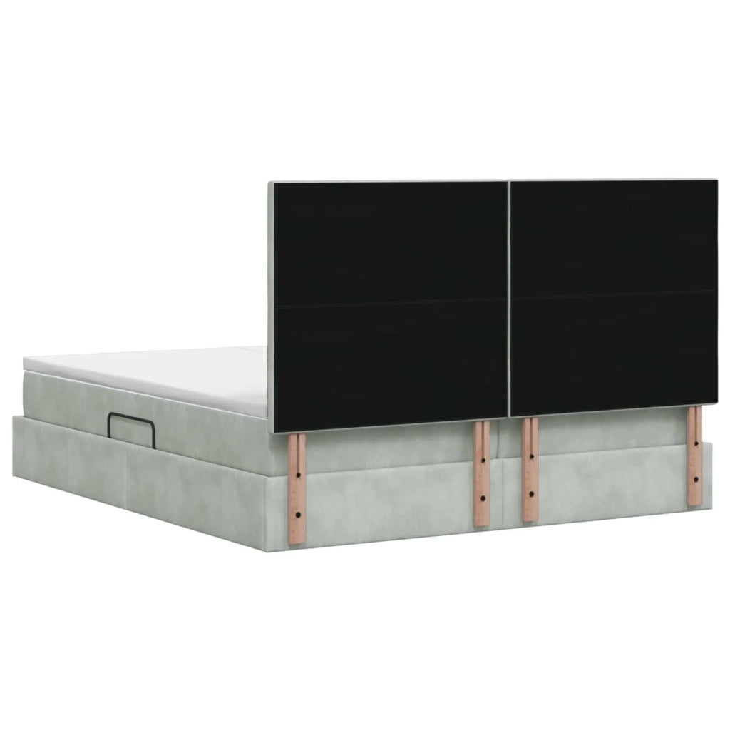 Letto con Contenitore Grigio Chiaro 200 x 200 cm Velluto 3459843