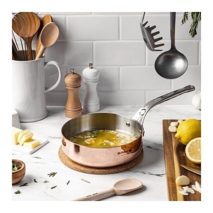 De Buyer 6230.16 Prima Matera Padella per saute' in Rame e Acciaio 16 cm 0.95 L colore Beige