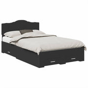 Letto matrimoniale | Letto per adulti | Struttura del letto Nero 135 x 190 cm Legno multistrato