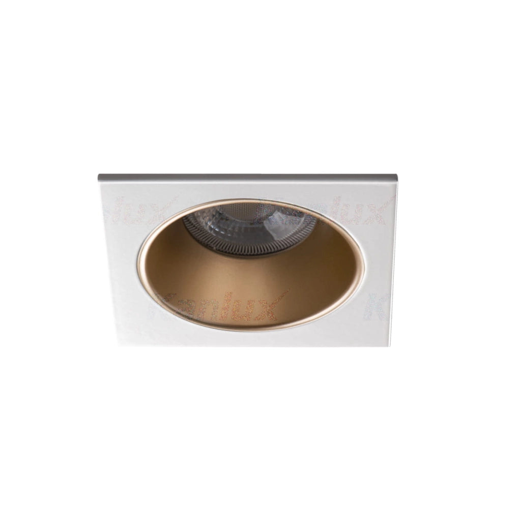 Faretto incasso Kanlux GLOZO quadrato bianco oro GU10 10W