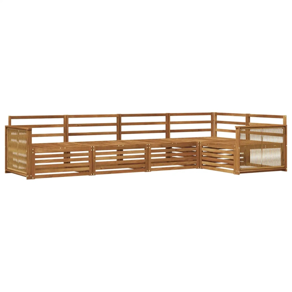 Set di divani da esterno 5 pz Naturale Legno di Acacia Massello 3383357