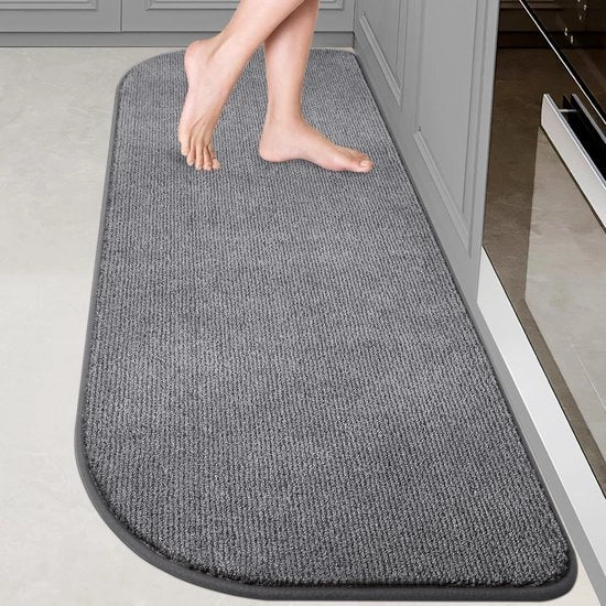 Pavimento in gomma rotolabile 60x150cm a forma semicircolare, passavuoto, raccoglitore di residui all'interno, tappeto di ingresso antiscivolo per cucina, bagno, camera da letto.