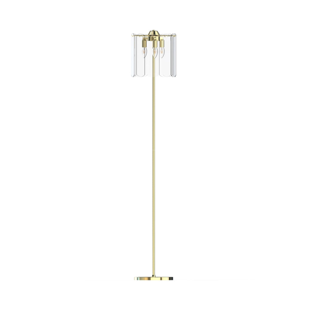 Lampada da terra NIRA Zuma Line oro vetro fumé 145cm