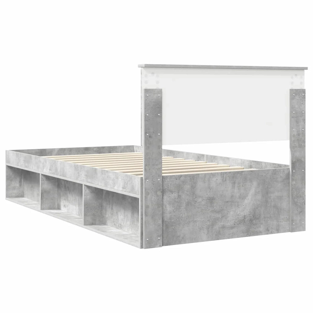 Struttura del letto Grigio Concretè 100 x 200 cm Pino massello 3410639