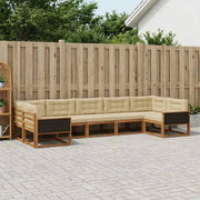 Set di divani da esterno 7 pz Naturale e Beige 3382856