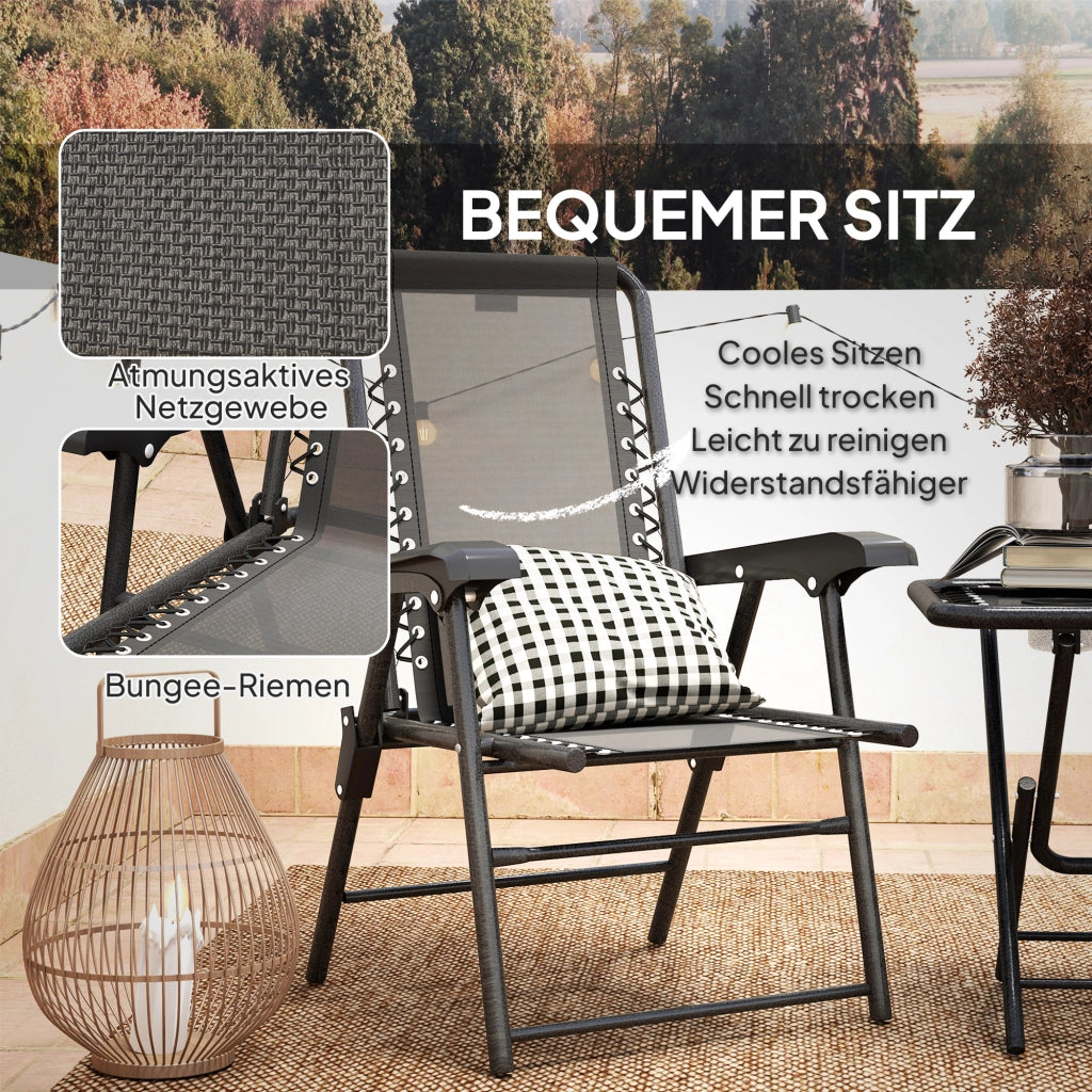 Set Bistrot 3 Pezzi in Acciaio ¨C zephmum ¨C Grigio Antracite 60x60x75