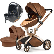 Carrozzina 3in1 con Accessori ¨C Zephmum ¨C Coffee, Telaio in Alluminio