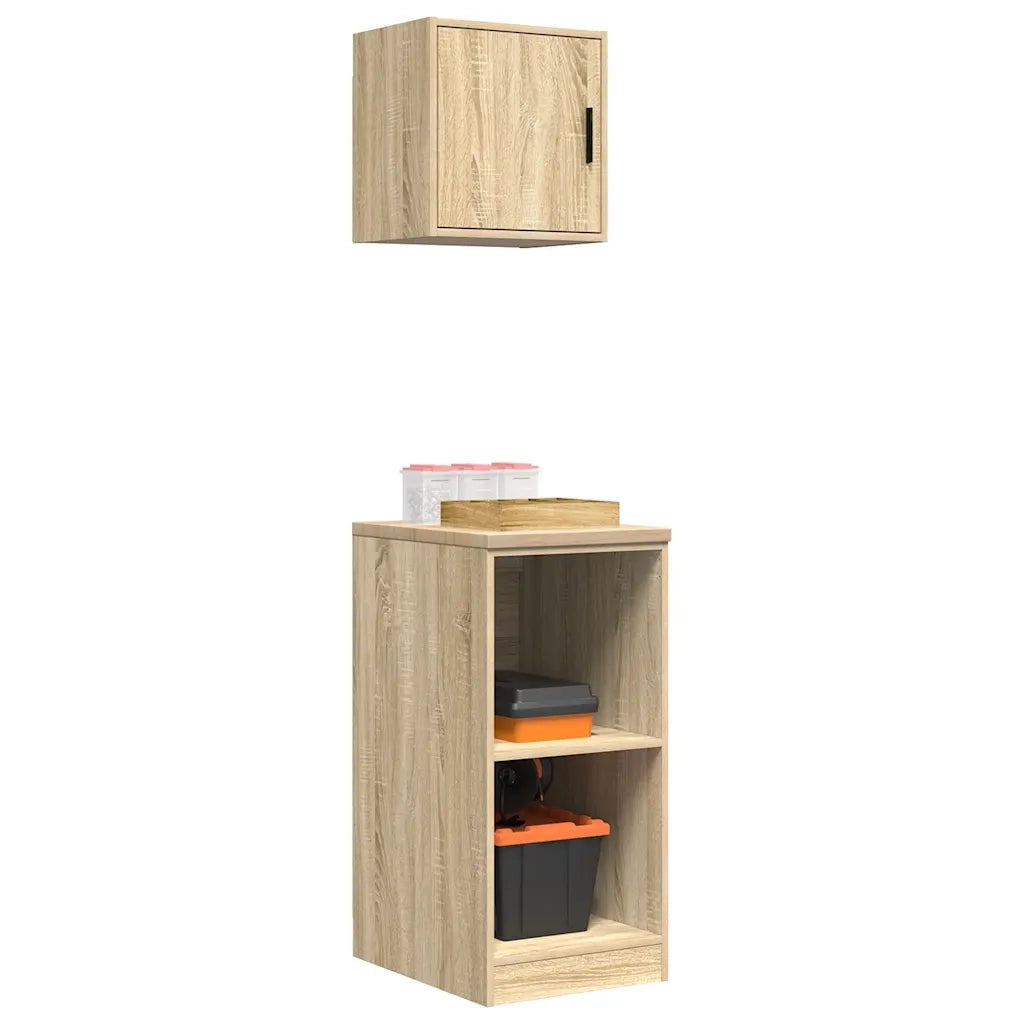 Armadi da Garage 2 pz Rovere Sonoma in Legno Multistrato
