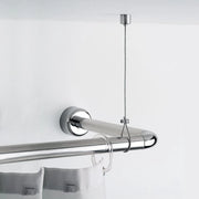 Supporto per tenda doccia regolabile - design - 1 pezzo - cromato - cavo in acciaio - 0,5 x 150 cm
