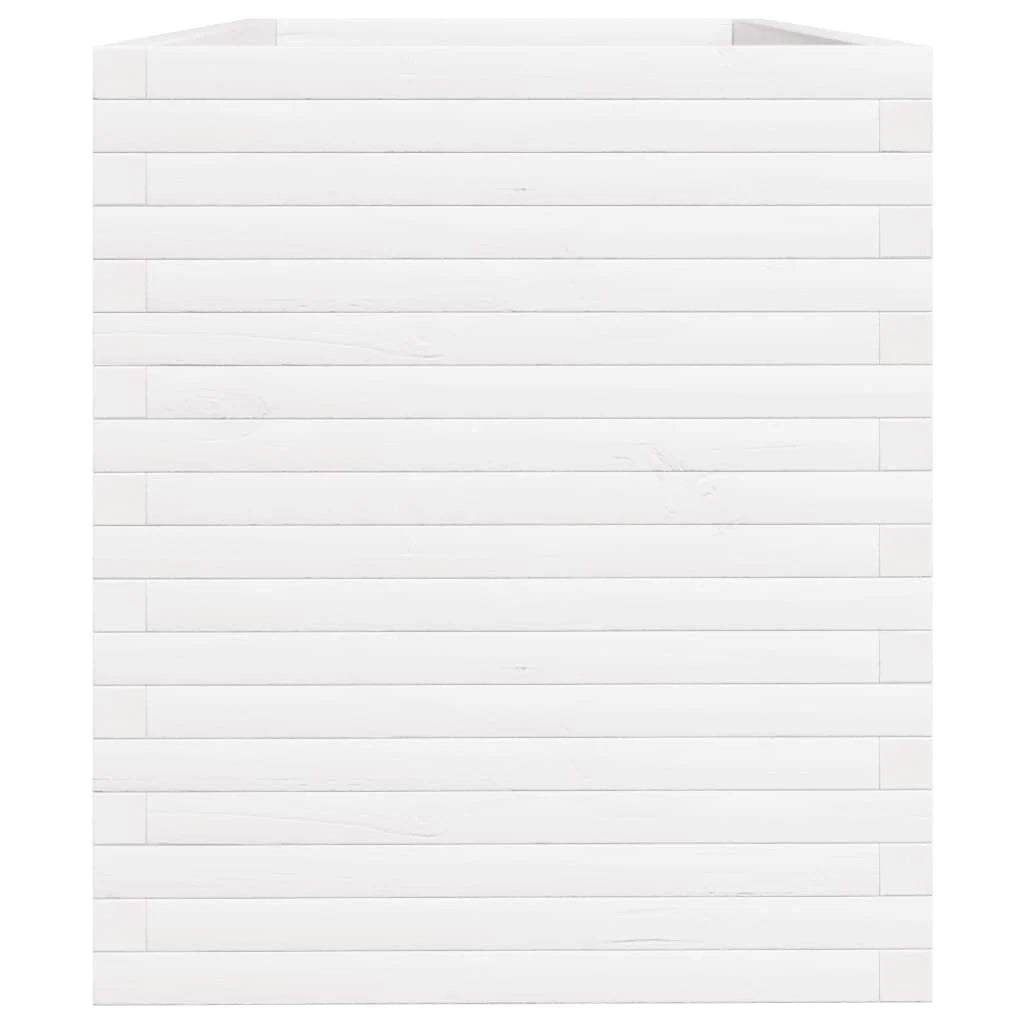 Fioriera rialzata per piante fiori patio giardino 110 x 60 x 68,5 cm legno di pino massiccio bianco 02_0037382