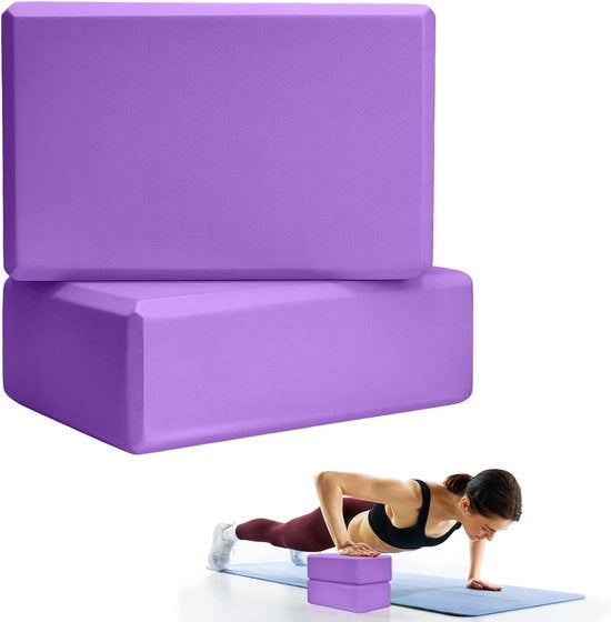Set di 2 blocchi di EVA alta densità per supporto e profondizzazione delle pose, miglioramento della forza, dell'equilibrio e della flessibilità - Leggero, ideale per uso domestico o in palestra - Blu scuro
