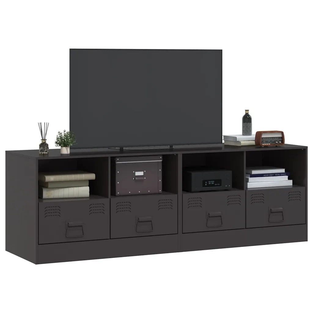Mobili TV 2 pz-Set di 2 Credenza per TV Neri 67x39x44 cm in Acciaio 886697
