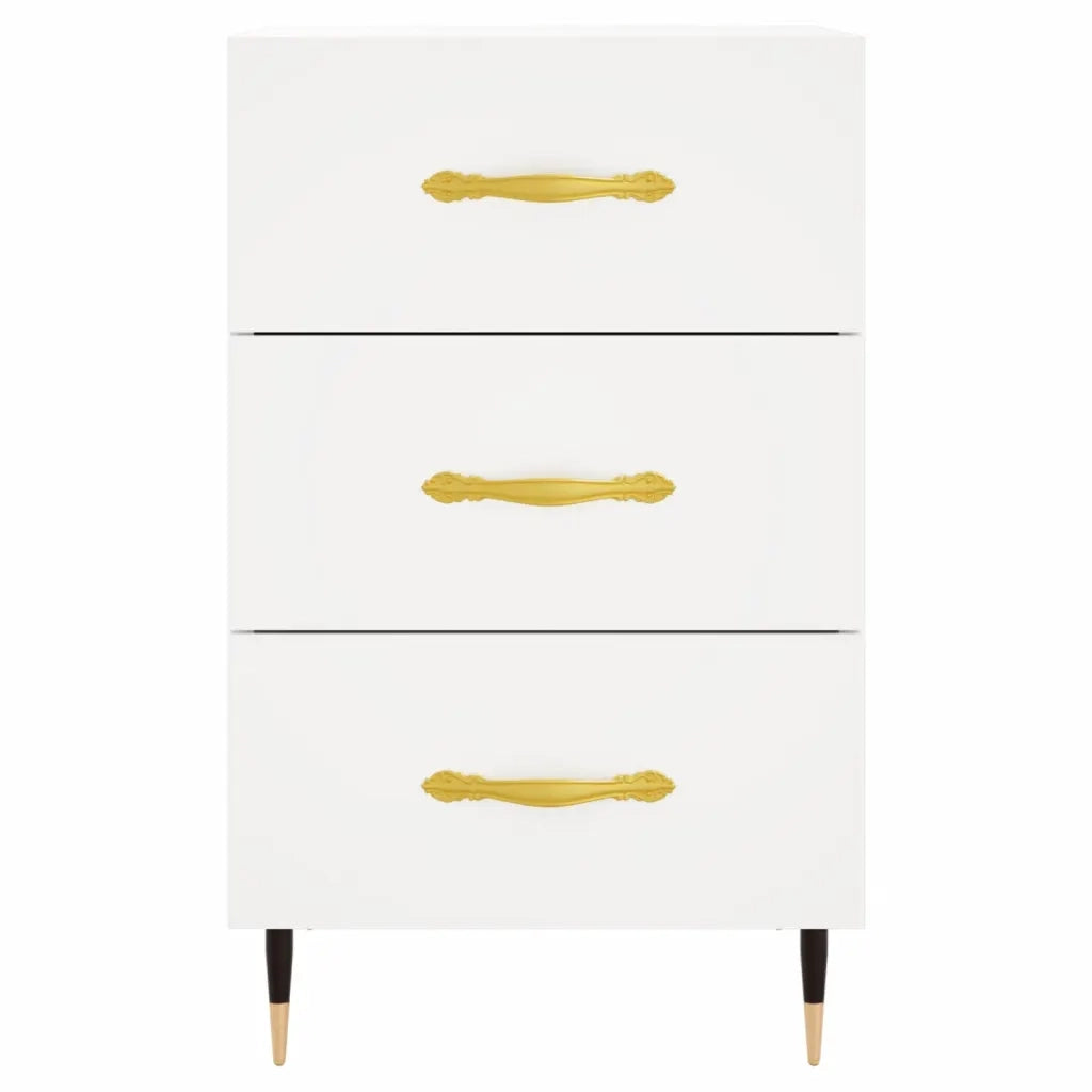 Comodino-Tavolino da notte Bianco 40x40x66 cm in Legno Multistrato 633241