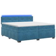 Letto con Box Spring, Materasso e LED Blu 200 x 200 cm Velluto 3452250