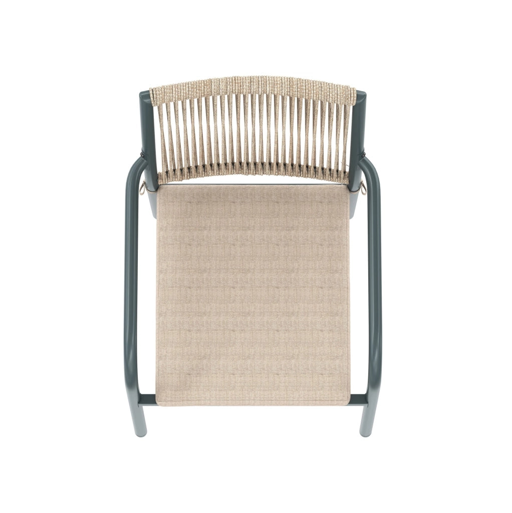 Set da giardino 5 pezzi con tavolo rotondo in vetro temperato; sedie con braccioli; grigio