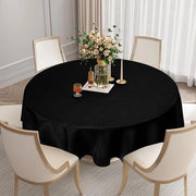 Tavolo rotondo copri tavolo nero 160 cm 6 posti impermeabile jacquard in poliestere lavabile - Copri tavolo per famiglie occasioni speciali invernali estive