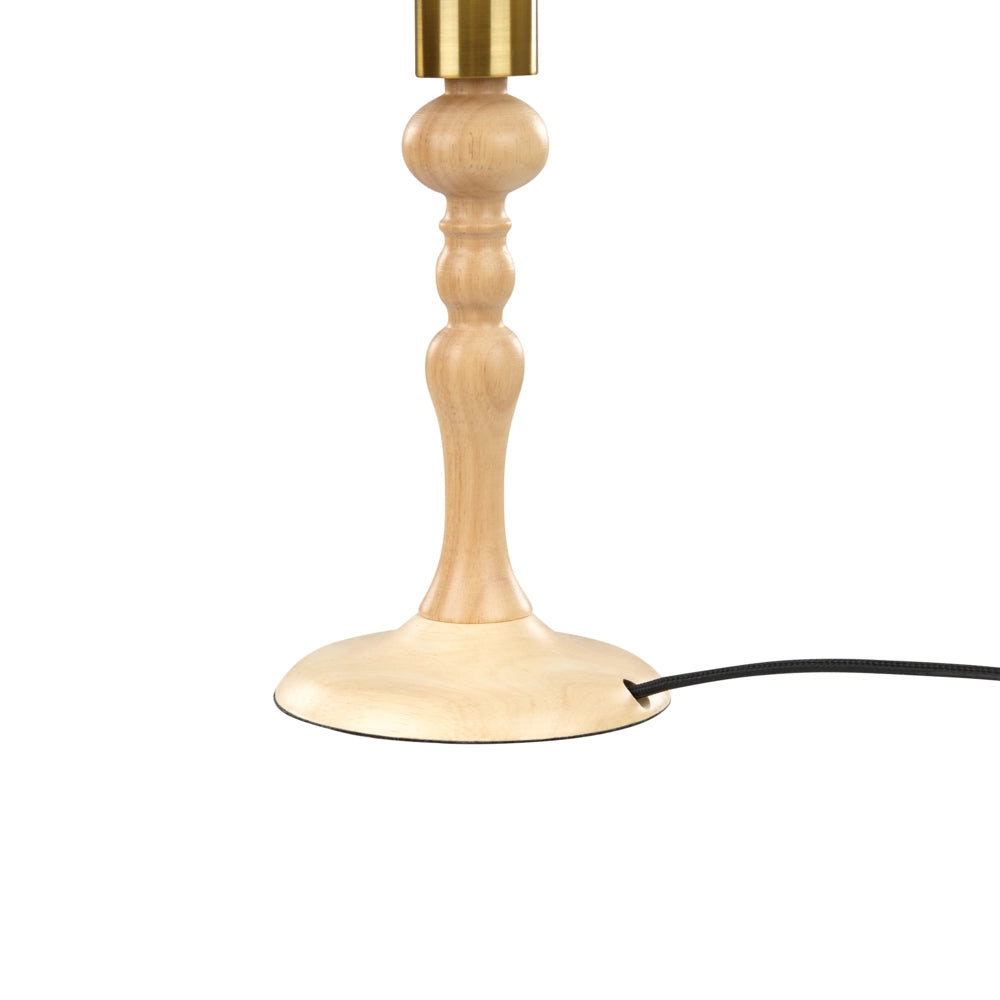 Lampada da tavolo elegante in legno chiaro 39 cm stile retrò elegante glamour