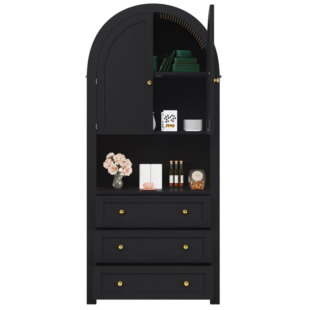 Credenza con cassetti in MDF nero