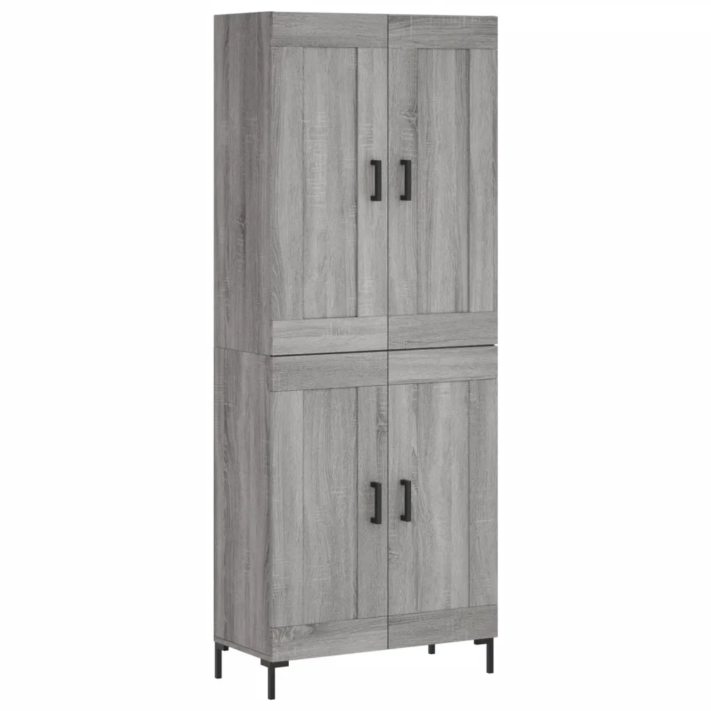 Credenza Grigio Sonoma 69,5x34x180 cm in Legno Multistrato