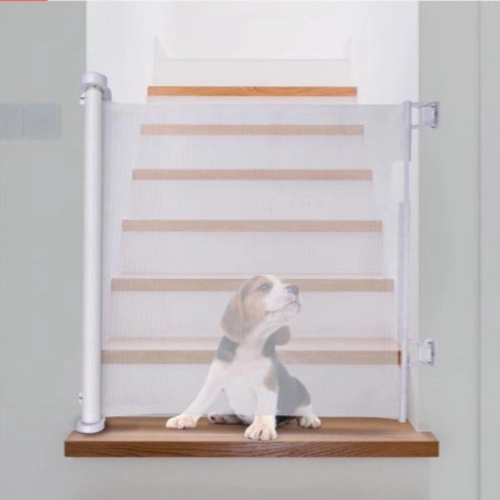 Cancello per Animali Estensibile Cancelletto Cani e Gatti 1 Pulsante 11x160x86cm