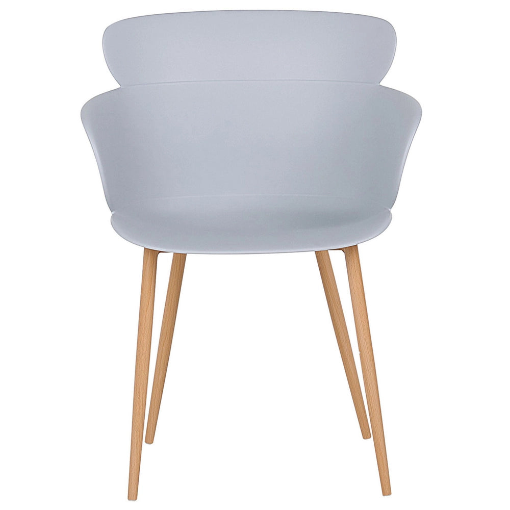 Set di 2 sedie da pranzo grigio materiale sintetico gambe in metallo schienale ergonomico moderno soggiorno