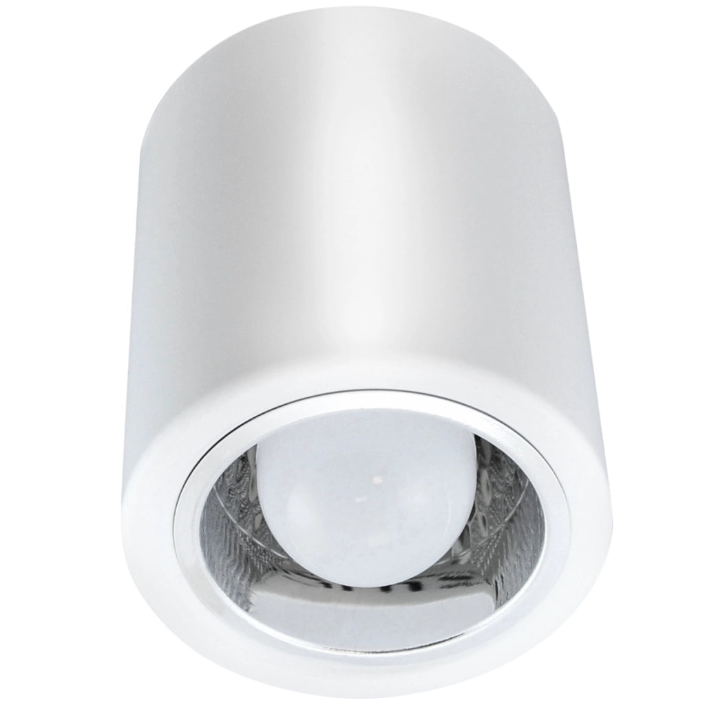 Plafoniera spot superficie rotonda bianca metallo E27 Polux