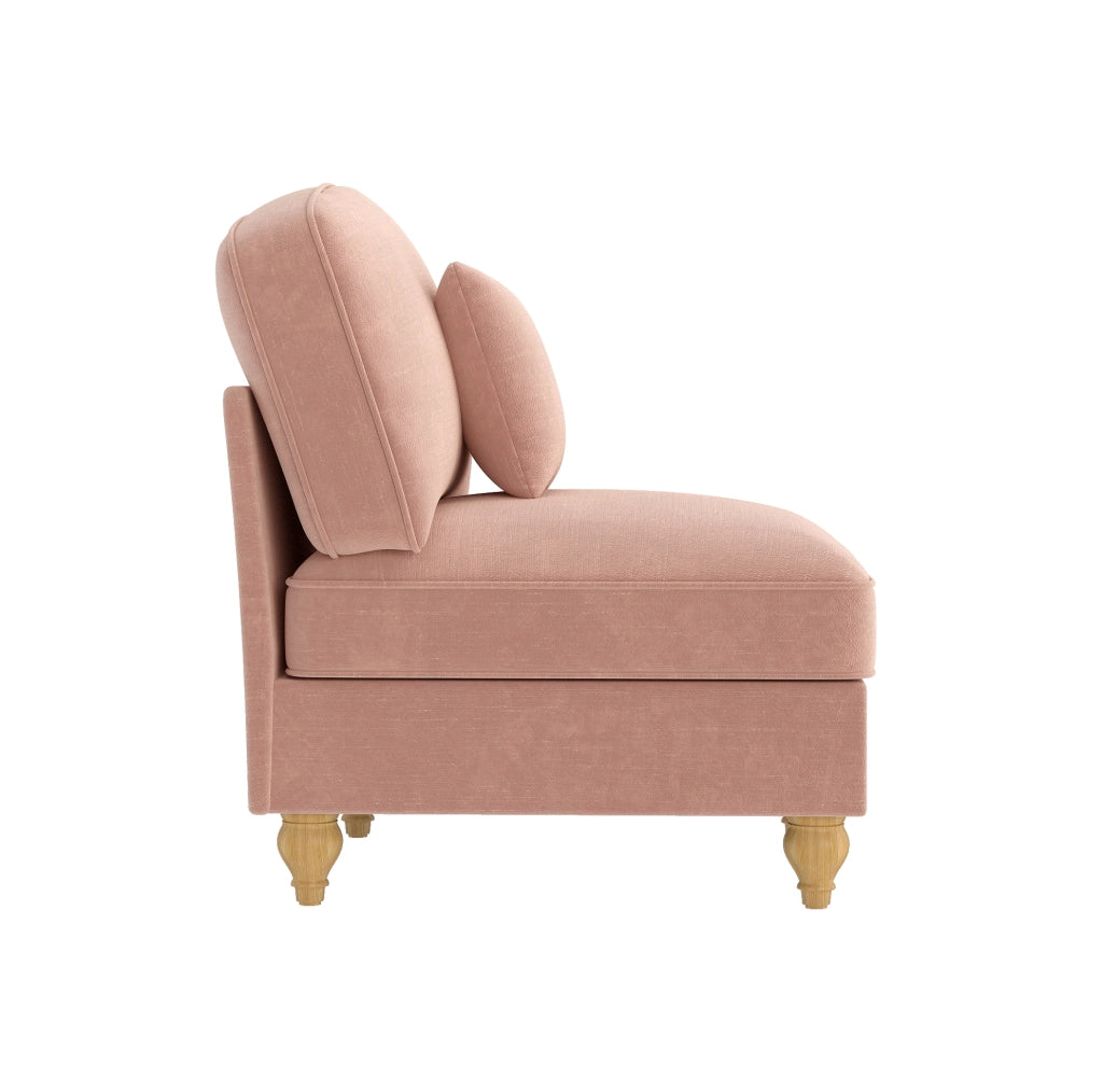 Poltrona senza braccioli in ciniglia rosa 83，5x78x93 cm con 1 cuscino