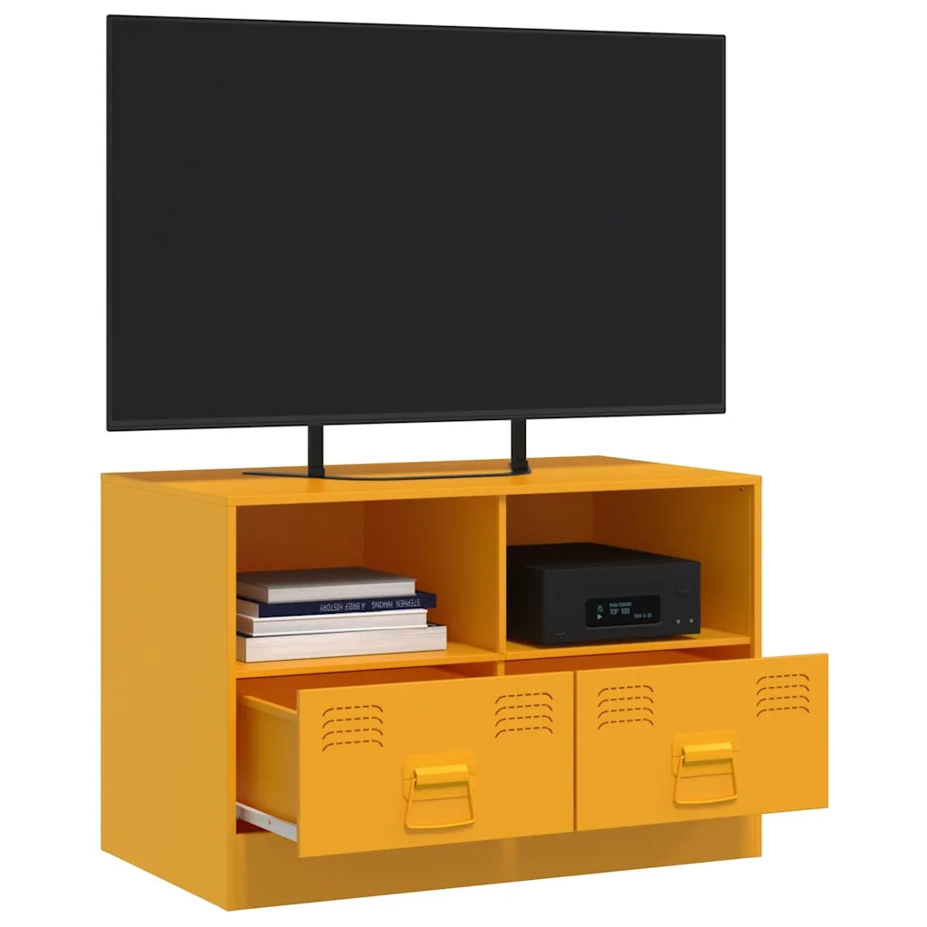 Mobili TV 2 pz Giallo Senape 67x39x44 cm in Acciaio 841745