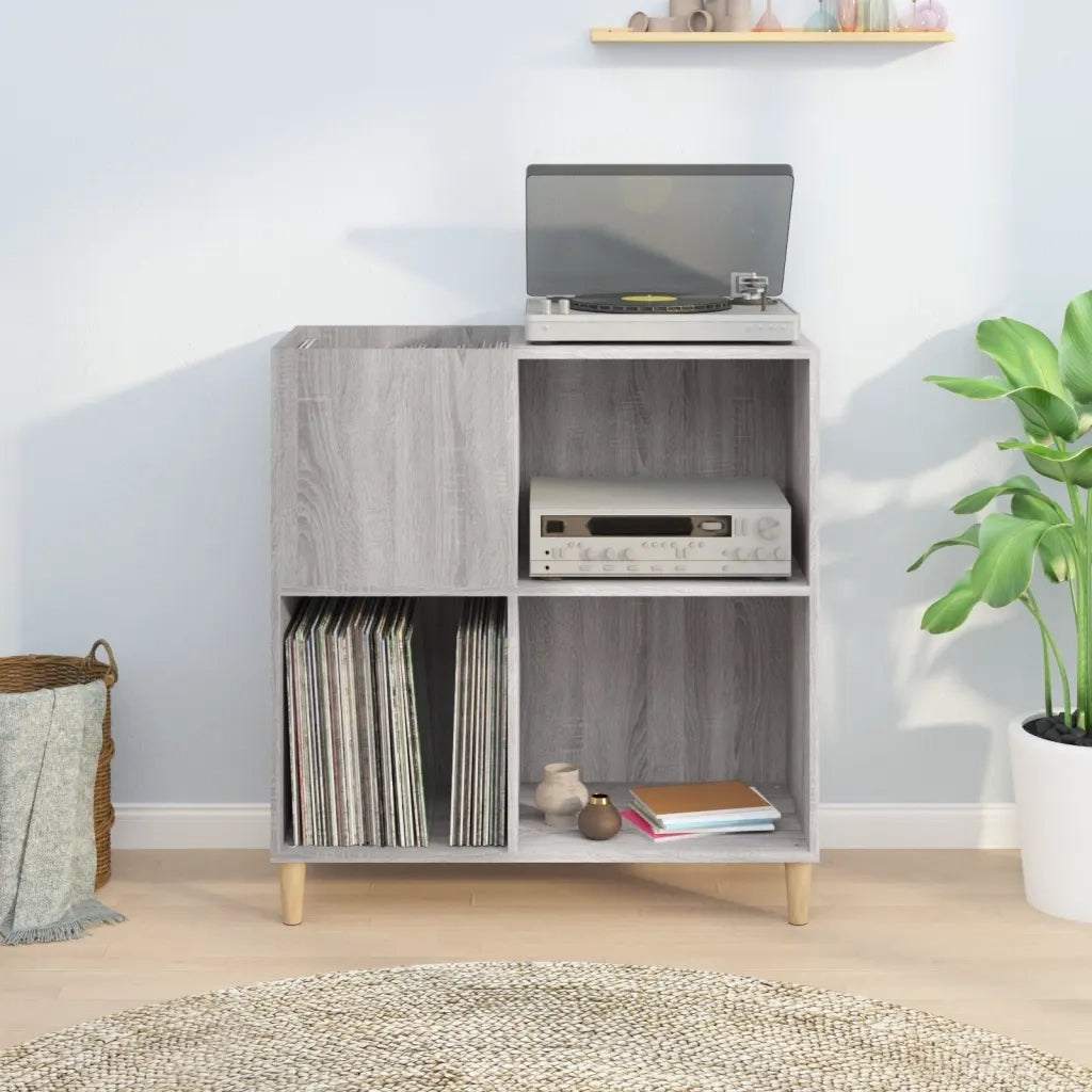 Mobile Porta Dischi Grigio Sonoma 84,5x38x89 Legno Multistrato 831995