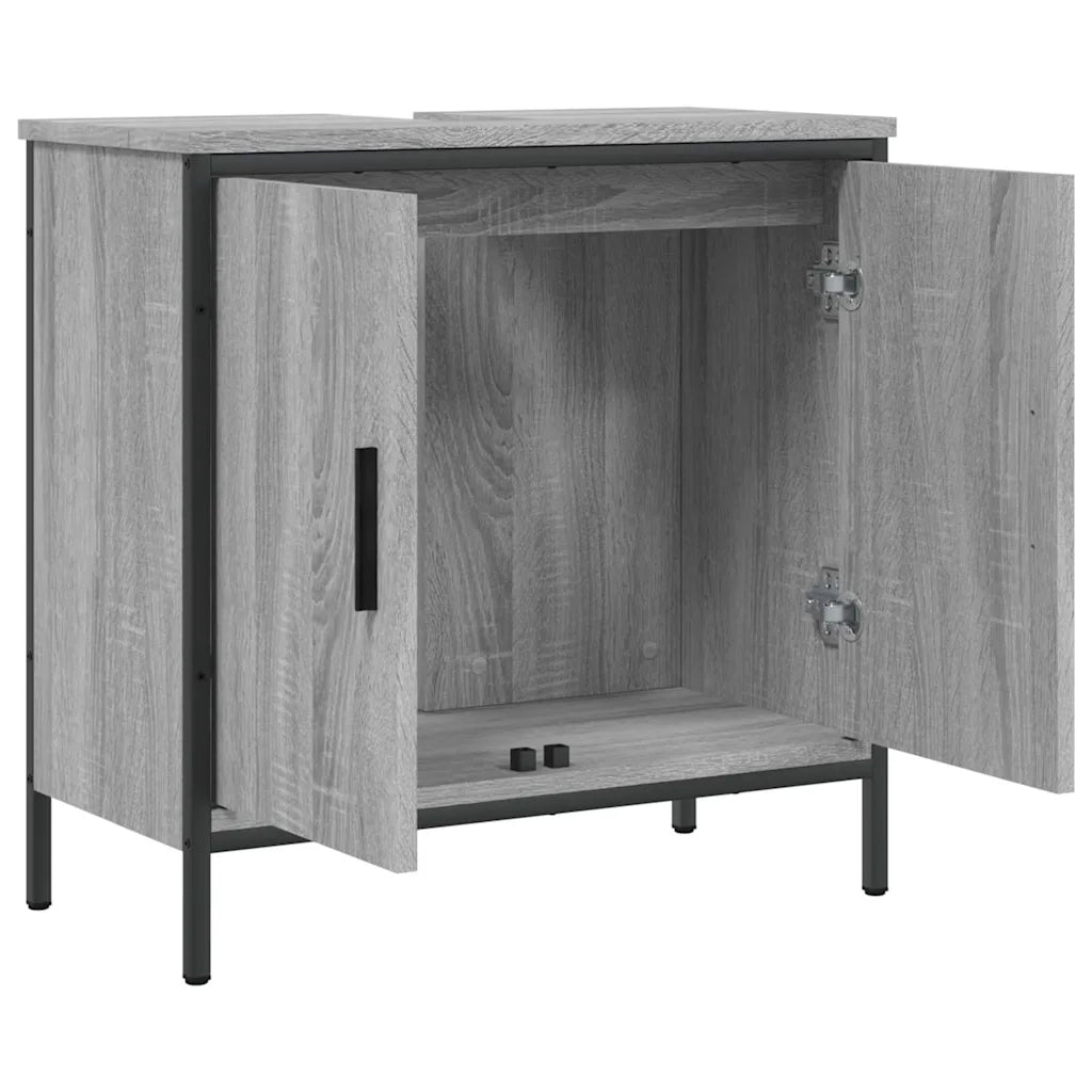 Mobile Lavabo Bagno Grigio Sonoma 60x30x60 cm Legno Multistrato 842449