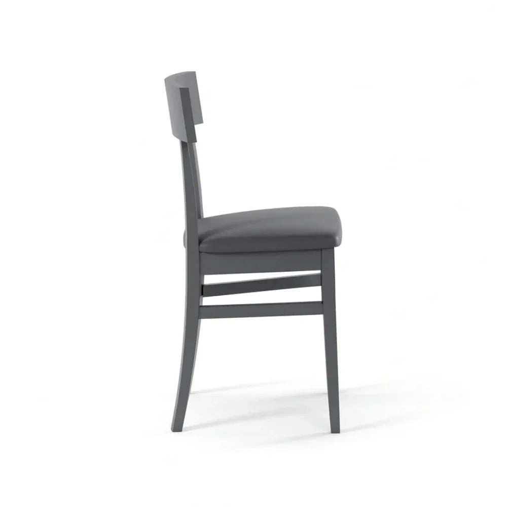 Set di 2 sedie da pranzo imbottite in legno grigio scuro Zaira con struttura in legno facili da pulire Made in Italy | Duzzle