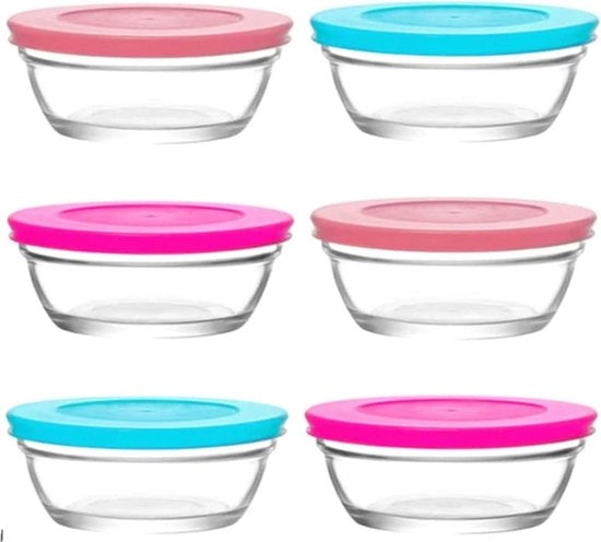 Set di contenitori in vetro - 12 pezzi - colazione - spuntino - contenitore di conservazione - alimentare - 250 ml