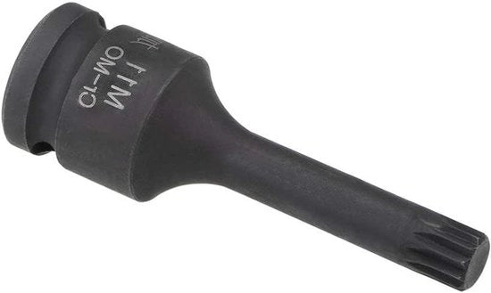 Impatto Trisquadrato Bit Socket a Serraggio Triplo, 1/2" Drive x M11 connessura, Bit in Acciaio CR-MO Premium, Lunghezza 78 mm per attrezzi di momento, chiavi a rulli, martelli da perforazione.