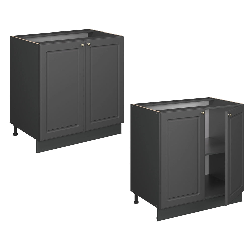 Vicco Mobile lavello cucina Landhaus antrazit-oro 80 cm con ripiano, PL Rovere