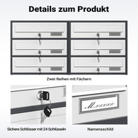 Cassetta postale condominiale autoportante 12 posti antracite/bianco 945 x 270 x 1500 mm 2 moduli