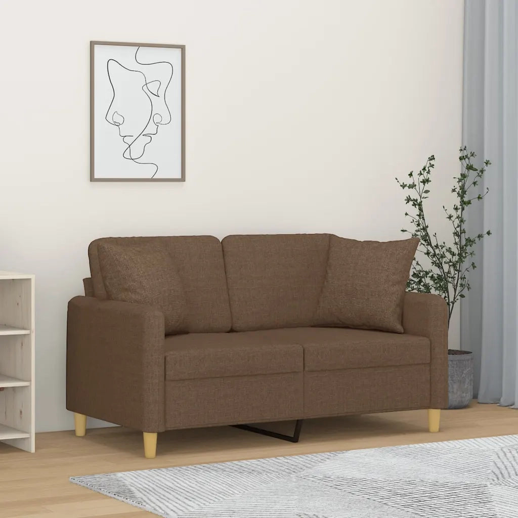 Divano a 2 Posti con Cuscini Marrone 120 cm in Tessutocod mxl 118936