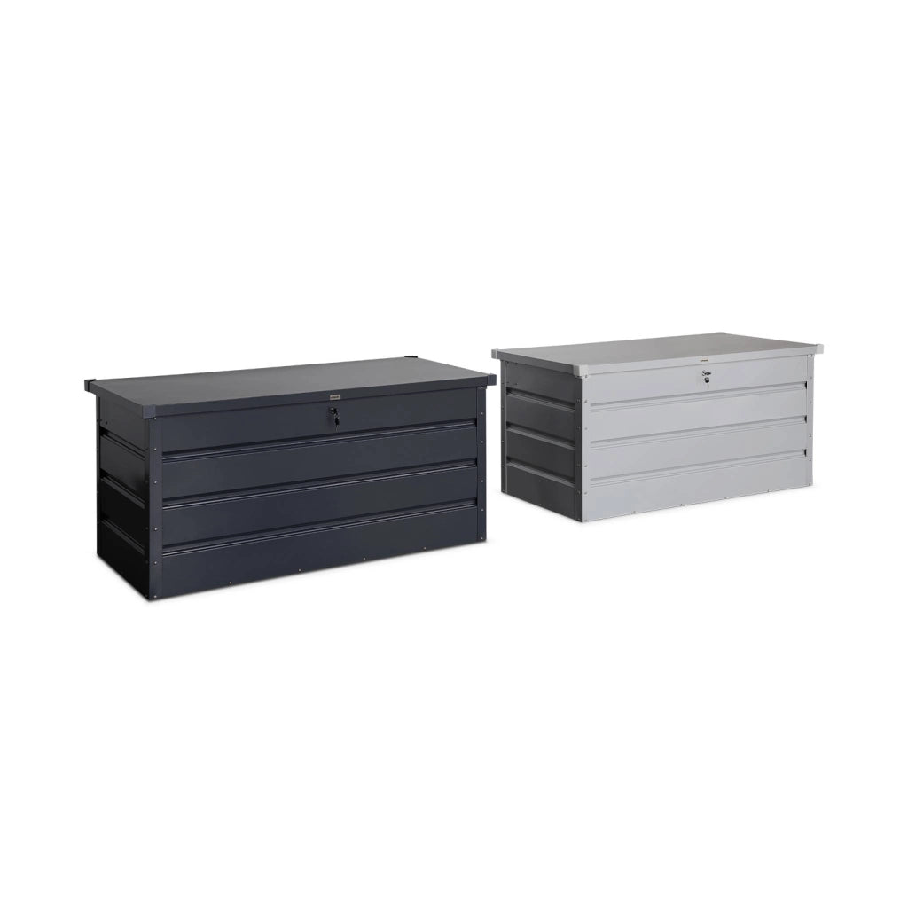 Baule da giardino in metallo, 385l, antracite