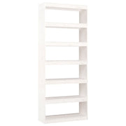Divisorio-Paravento Bianco 80x30x199,5 cm in Massello di Pino